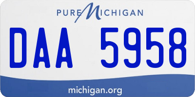 MI license plate DAA5958
