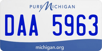 MI license plate DAA5963