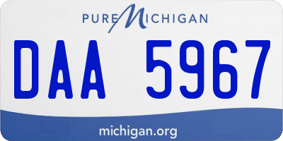MI license plate DAA5967