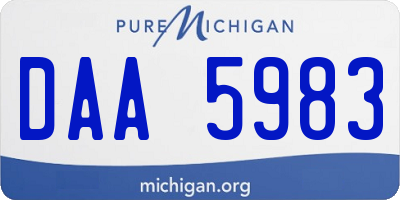 MI license plate DAA5983
