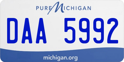 MI license plate DAA5992