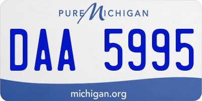 MI license plate DAA5995