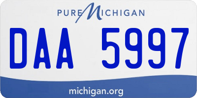MI license plate DAA5997