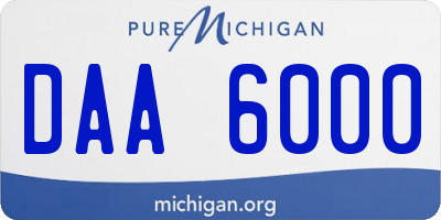MI license plate DAA6000