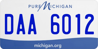 MI license plate DAA6012