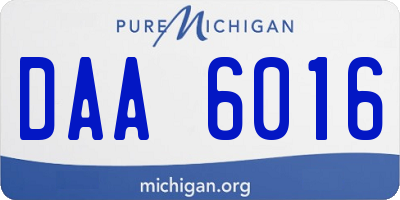 MI license plate DAA6016
