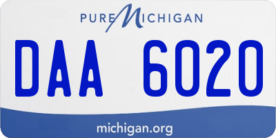 MI license plate DAA6020