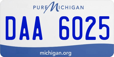 MI license plate DAA6025