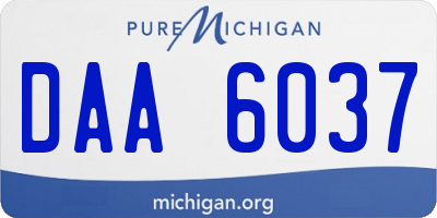 MI license plate DAA6037