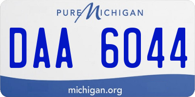 MI license plate DAA6044