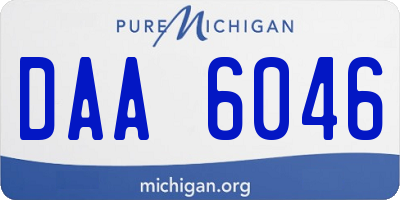 MI license plate DAA6046