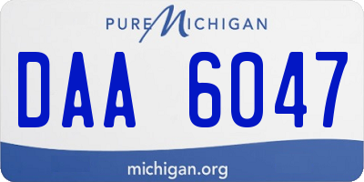 MI license plate DAA6047