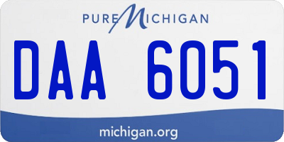 MI license plate DAA6051