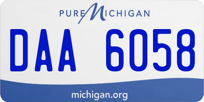 MI license plate DAA6058