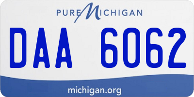 MI license plate DAA6062