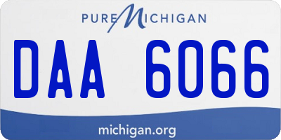 MI license plate DAA6066