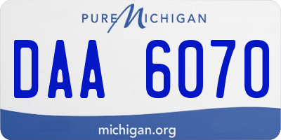 MI license plate DAA6070