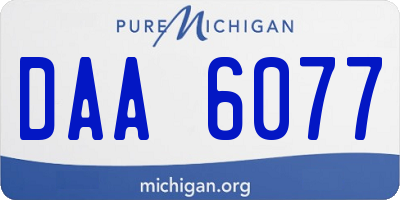 MI license plate DAA6077