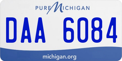 MI license plate DAA6084