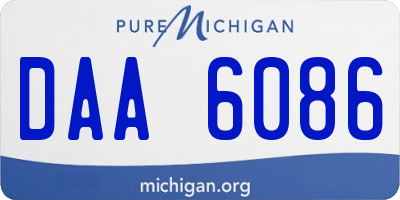 MI license plate DAA6086
