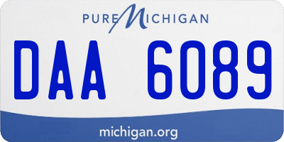 MI license plate DAA6089