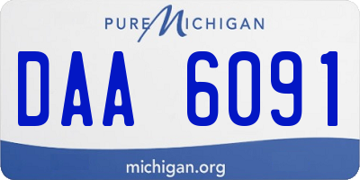 MI license plate DAA6091