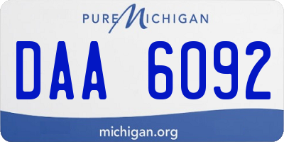 MI license plate DAA6092