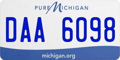 MI license plate DAA6098