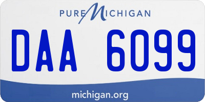 MI license plate DAA6099