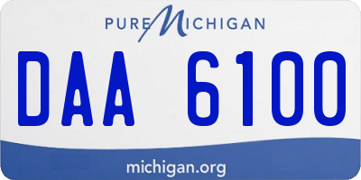 MI license plate DAA6100