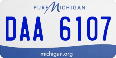 MI license plate DAA6107