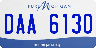 MI license plate DAA6130