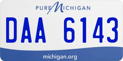 MI license plate DAA6143