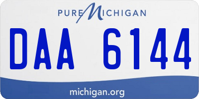 MI license plate DAA6144