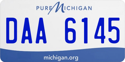 MI license plate DAA6145