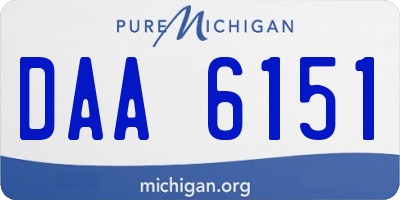 MI license plate DAA6151