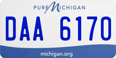 MI license plate DAA6170