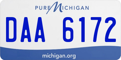 MI license plate DAA6172