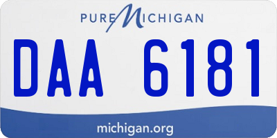MI license plate DAA6181