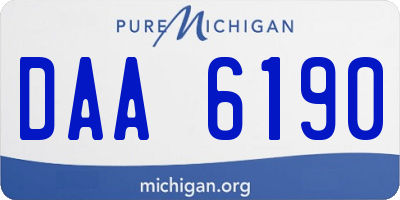 MI license plate DAA6190