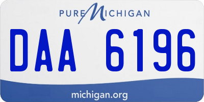MI license plate DAA6196