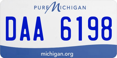 MI license plate DAA6198