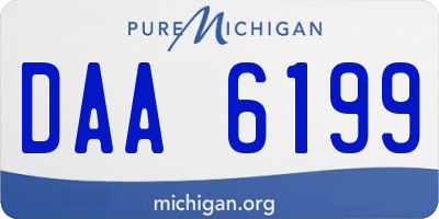 MI license plate DAA6199