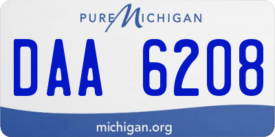 MI license plate DAA6208