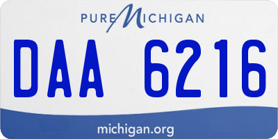 MI license plate DAA6216