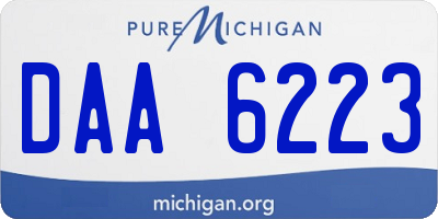 MI license plate DAA6223