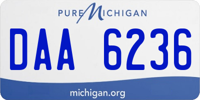 MI license plate DAA6236