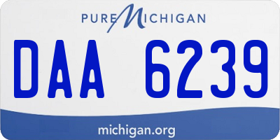 MI license plate DAA6239