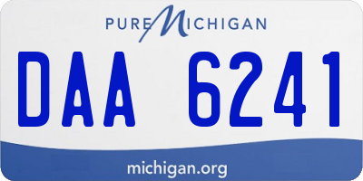 MI license plate DAA6241