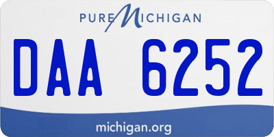 MI license plate DAA6252